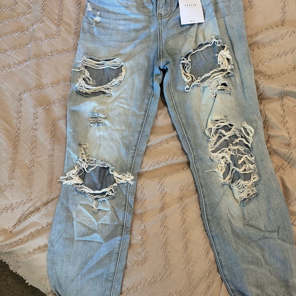 KanCan Ripped Light Blue Boyfriend Jeans